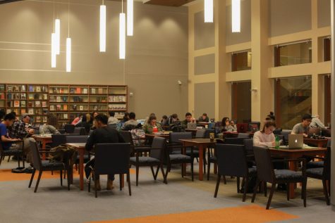 students studying in the library at Fordham Lincoln Center