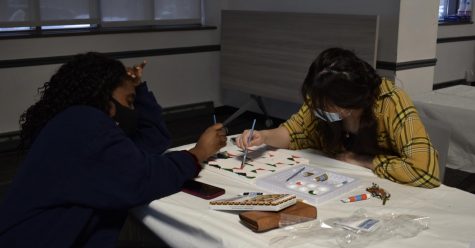 at some campus events, students paint on canvas