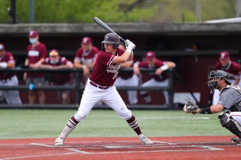 Jack Harnisch pitches at a Fordham baseball game