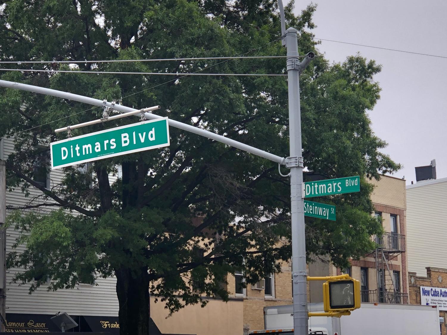 Street sign of Ditmars Blvd