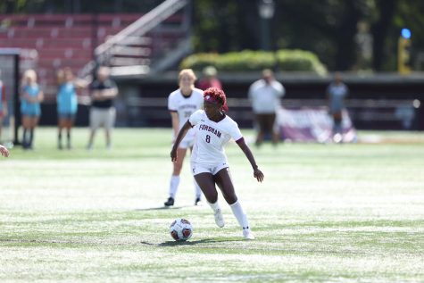 soccer plays against george mason, pictured is danielle etienne