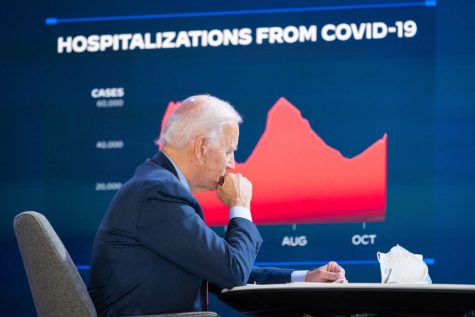 biden in front of a hospitalizations from covid-19 chart