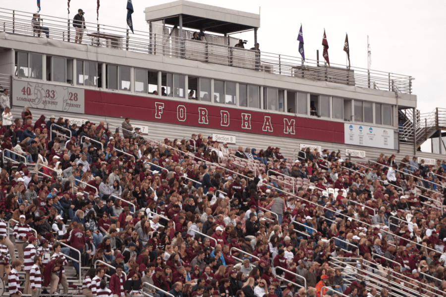the crowd at coffey field, a sea of maroon and white