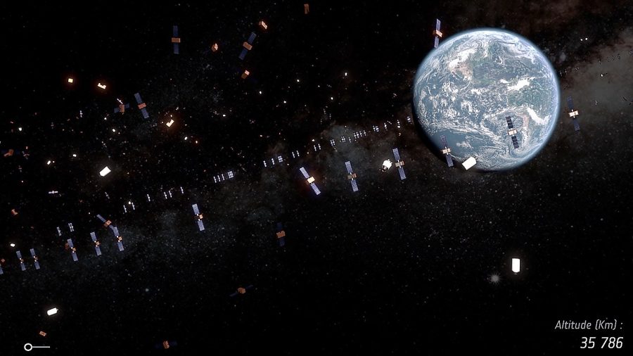 photo of space junk in space