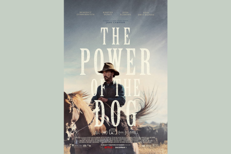 the power of the dog movie poster with text and a cowboy on a horse