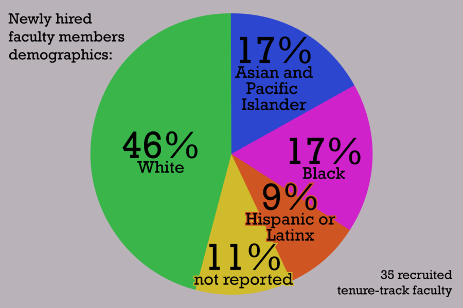 diversity report findings diverse faculty in a pie chart