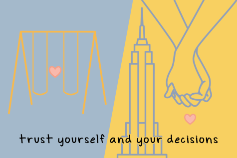 graphic with the words trust yourself and your decisions