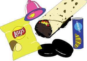 vegan foods for article about veganism with lays chips and taco bell and oreos