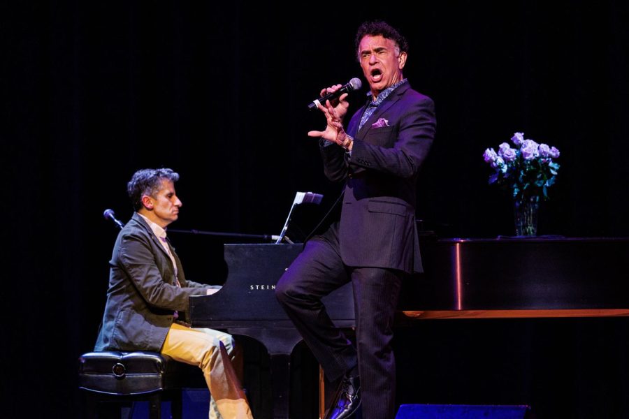brian stokes mitchell and Seth Rudetsky at the piano on stage at seths show broadway