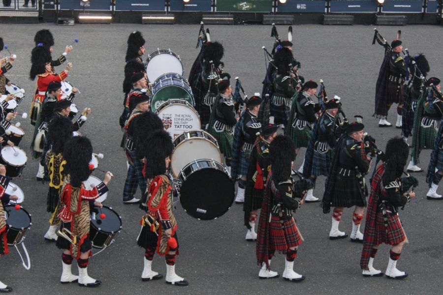 Band of Royal Regiment of Scotland walking
