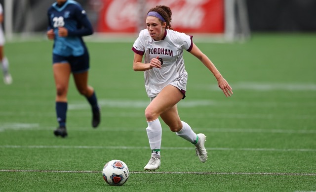 Kristen+Cocozza%2C+GSBRH+%E2%80%9823%2C+fired+a+shot+into+the+corner+of+the+net+from+28+yards+out+to+give+Fordham+a+commanding+2-0+lead.