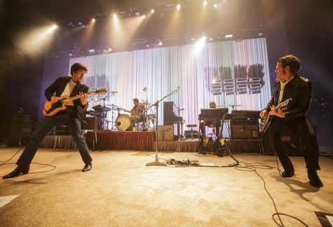 Alex Turner, Matt Helders, Jamie Cook and Nick O’Malley of the Arctic Monkeys performed songs from their unreleased album, “The Car.”