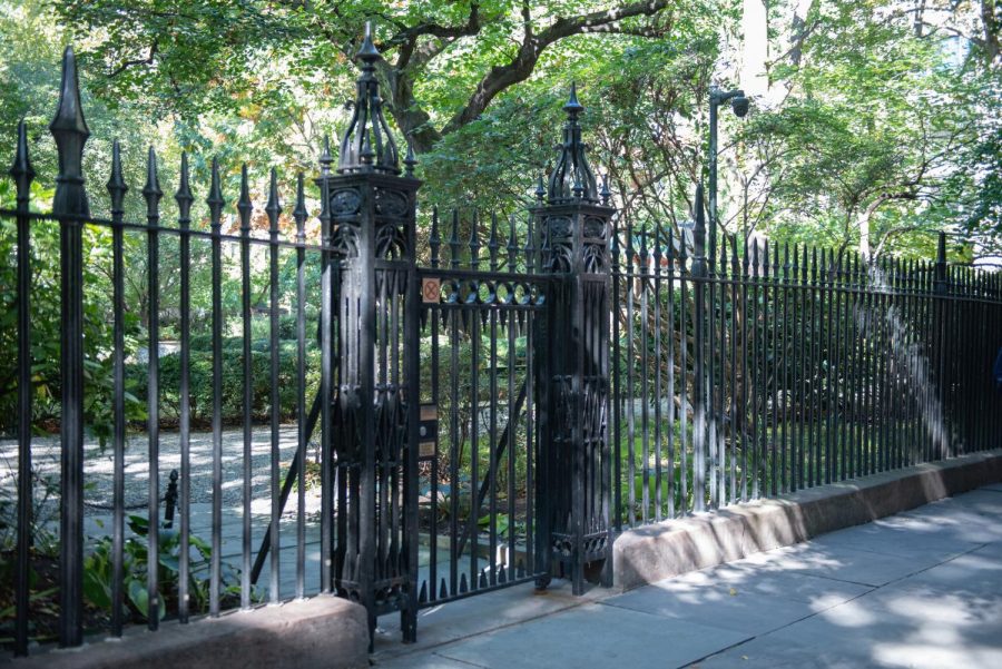 Gramercy Park, a private park exclusively for residents in its surrounding affluent neighborhood, exemplifies the park disparity in New York City.