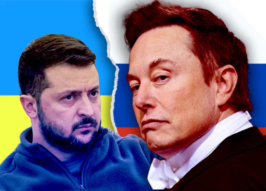 Volodymyr+Zelensky+%28left%29+and+Elon+Musk+%28Right%29+are+at+odds.