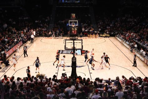 Fordham played two games at Barclays Center in the A10 Championship Tournament. Thousands of fans attended both, contributing to an intense atmosphere.