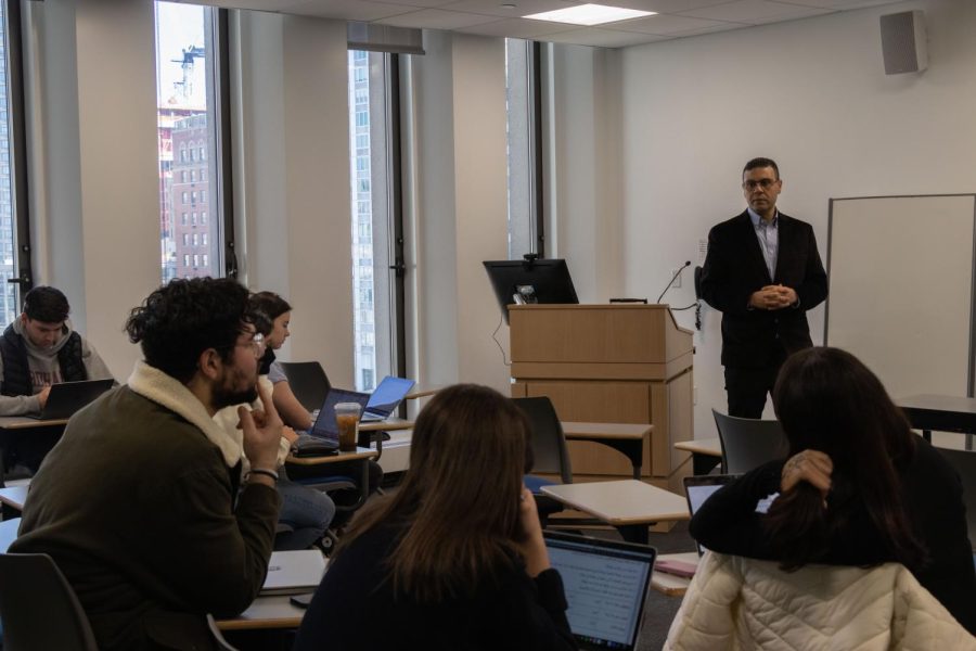 Abdel Rahman encourages a stress-free environment in his Arabic classes and emphasizes the importance of teaching multiple core language skills in each lecture.