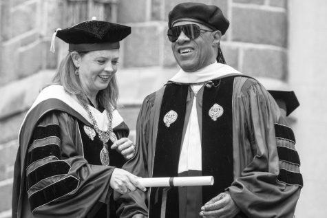 Tetlow presented Stevie Wonder — a winner of 25 Grammys with 32 No. 1 singles — an honorary doctorate of humane letters from Fordham University.