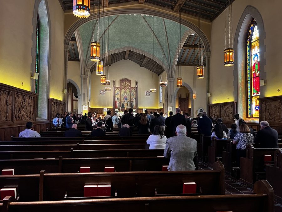 The+ordination+mass+at+the+University+Church+began+at+10%3A30+a.m.+on+June+10+and+brought+several+Jesuits+and+their+families+to+the+Rose+Hill+campus.
