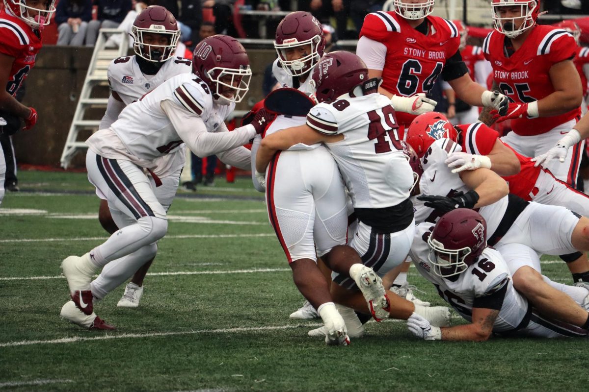 The Fordham defense held strong against the Seawolves, forcing three turnovers and only allowing a single score in the game. 