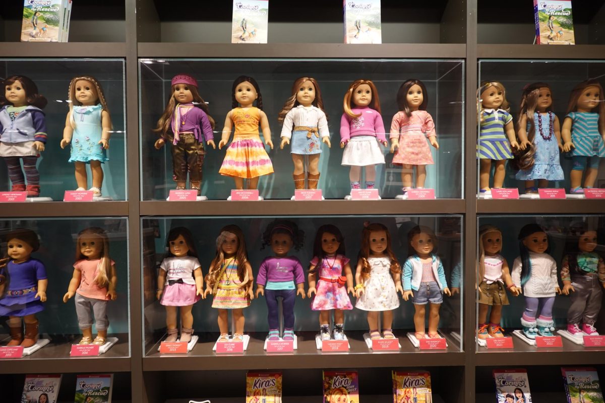 A display of all of the Girl of the Year dolls from 2001-2023.