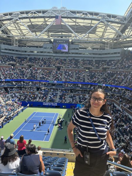 Bianca Ortega, GSBLC ’25, works as an intern for the U.S. Open.
