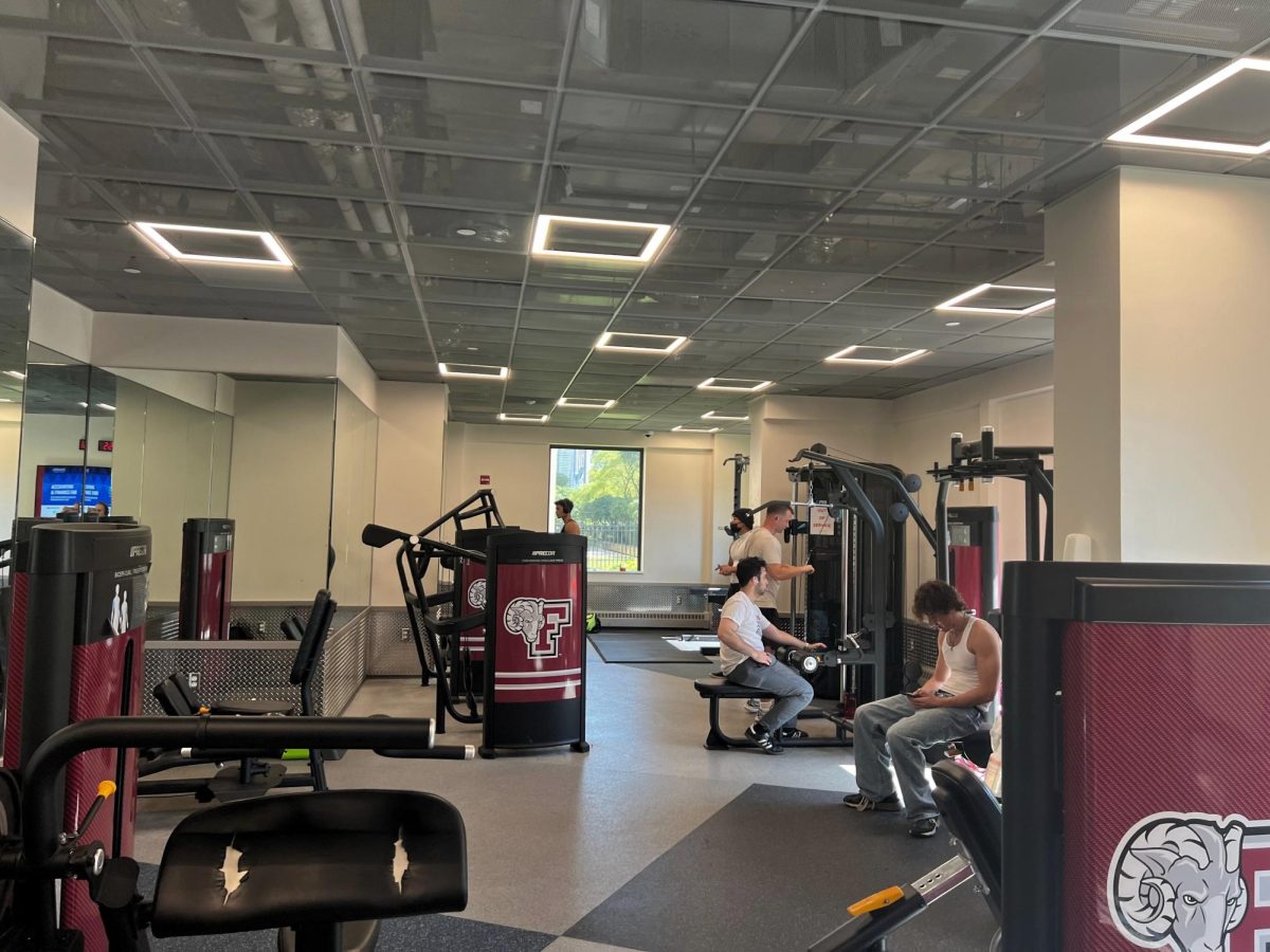 The weight room of the RamFit Center at midday on a Tuesday. 
