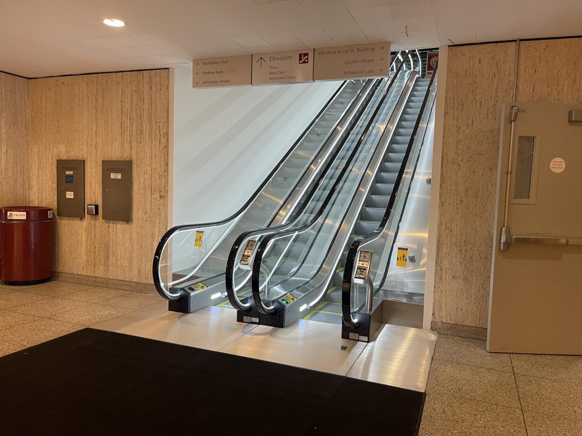 The escalators leading up to the elevator plaza in the Leon Lowenstein Center received an upgrade over the summer. 