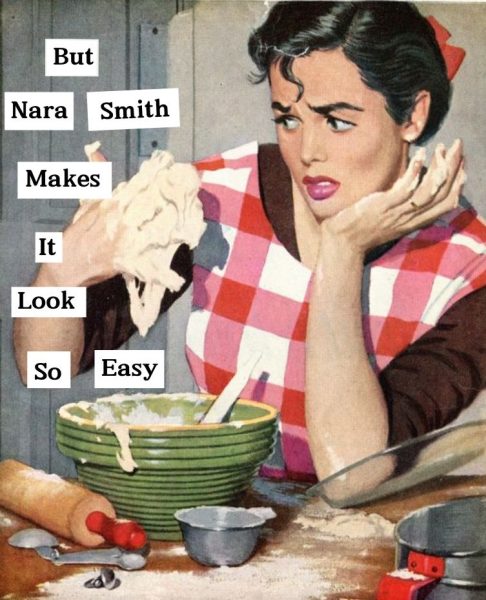  Nara Smith often shares romanticized videos of herself preparing multi-course dinners from scratch, far from the reality of the “tradwife” lifestyle. 
