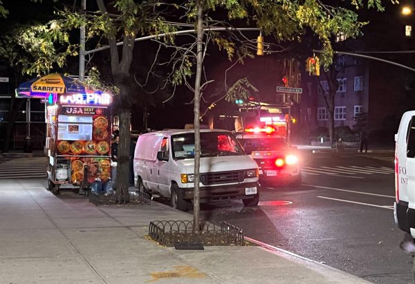 On the northwest corner of Columbus Ave and 60th St., Ayman Moustafa was stabbed while working at the halal cart. 