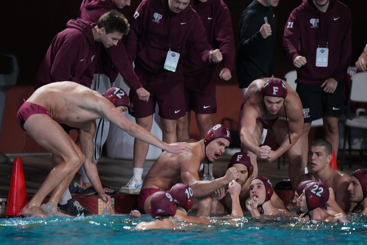 The Rams during their first game of the NCAA water polo championship tournament.