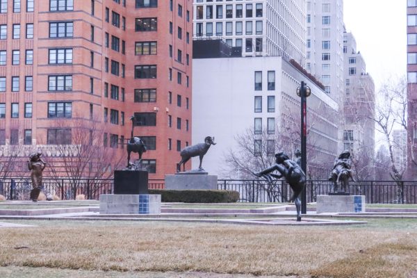 Most of the statues are located on the east end of the Outdoor Plaza by the Ram statue, first installed in 2017.