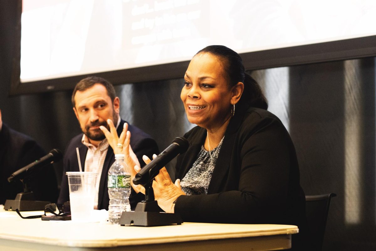 Shari Crittendon, Fordham’s general counsel and vice president of Fordham’s Office of Legal Counsel, moderated the event.