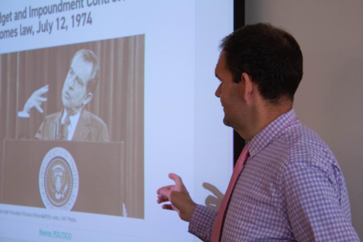 Assistant Professor Jacob Smith dove into the minutiae of the federal budget process and how it is a power explicitly granted to Congress.
