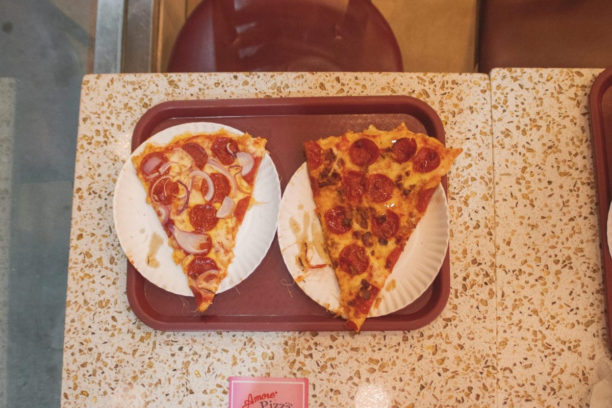 Begin by eating the crust, the worst part of the pizza, first.