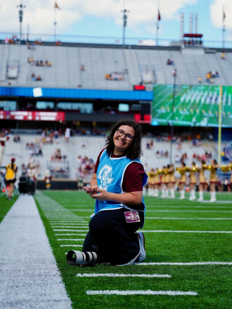Cristina Stefanizzi at Fordham Football’s 2026 season opener against Boston College.