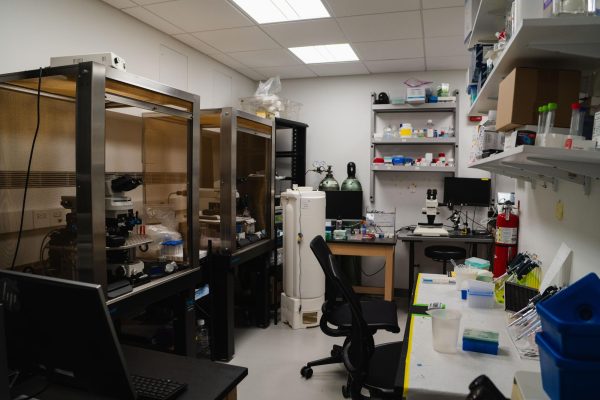 Correction: A photo caption printed on the front page of the newspaper and on The Fordham Observer website did not include the location of the photo. The laboratory pictured is located on the eighth floor of the Leon Lowenstein Center on Fordham’s Lincoln Center campus.