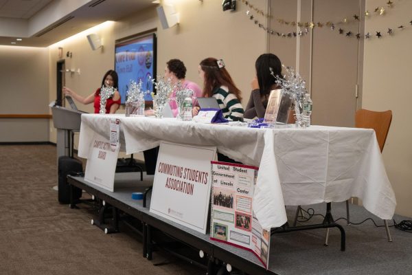 The presidents of United Student Government, Commuter Students Association, Residence Hall Association and the vice president of Campus Activities Board directed conversation at the town hall.  