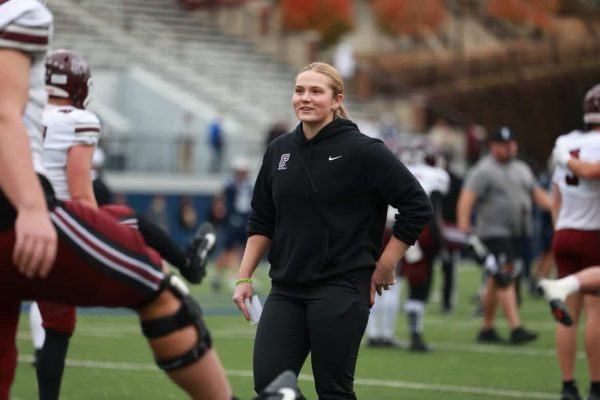 Strength and conditioning Coach Brittany VanderGroef is pictured at the National Girls and Women in Sports Day Clinic this year.